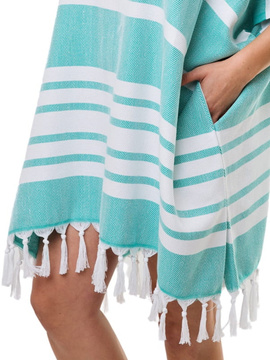 Poncho Hammam z kapturem do sauny S-0063 (3) zielone