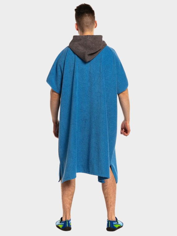 Poncho uniwersalne frotte S-0075 (4) niebiesko-grafitowe