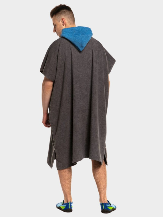 Poncho uniwersalne frotte S-0075 (2) grafitowo-niebieskie