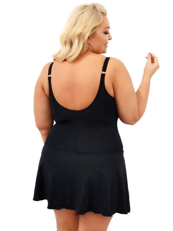 Strój kąpielowy Carmen D-4010 (BA) Czarno-wielokolorowy w kwiaty