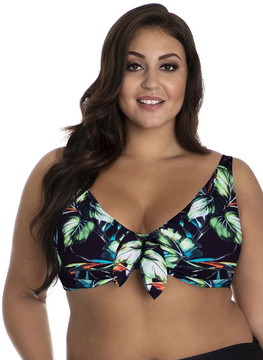 Biustonosz kąpielowy Matylda P-615B (30) czarno-zielono-wielokolorowy