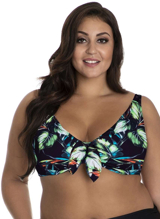 Biustonosz kąpielowy Matylda P-615B (30) czarno-zielono-wielokolorowy