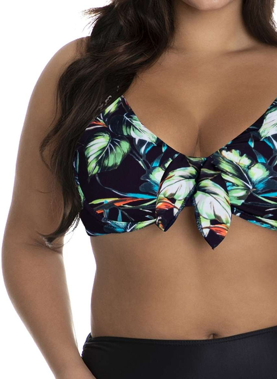 Strój kąpielowy Matylda P-615K (30) czarno-zielono-wielokolorowy (komplet)