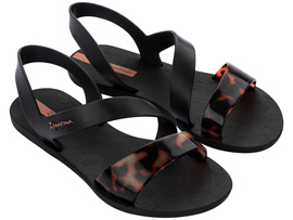 Czarno-brązowe sandały Ipanema Vibe Sandal – z paskiem w szylkretowy wzór