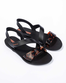 Czarno-brązowe sandały Ipanema Vibe Sandal – z paskiem w szylkretowy wzór