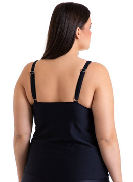 Koszulka tankini Flora P-3B (37) zielono-wielokolorowo-czarna