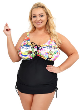 Tankini Greta D-2042 (Q) czarno-wielokolorowy (komplet)