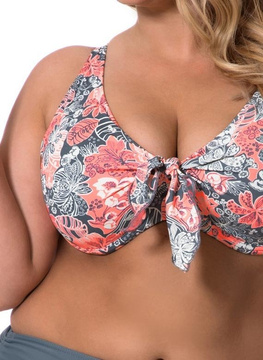 Kostium kąpielowy Matylda P-615K (11) szaro-koralowy (komplet)