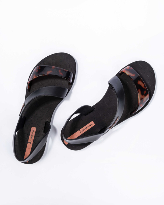 Czarno-brązowe sandały Ipanema Vibe Sandal – z paskiem w szylkretowy wzór