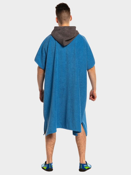 Poncho uniwersalne frotte S-0075 (4) niebiesko-grafitowe