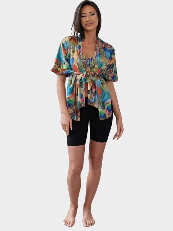 Spodnie Cameleo 4 w 1 (9505-AY) wielokolorowe w pawie pióra