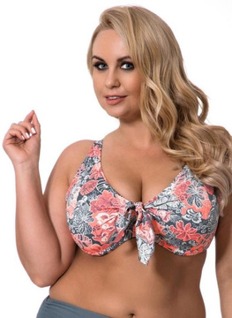 Biustonosz kąpielowy Matylda P-615B (11) szaro-koralowy