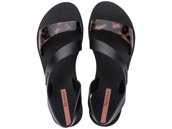 Czarno-brązowe sandały Ipanema Vibe Sandal – z paskiem w szylkretowy wzór