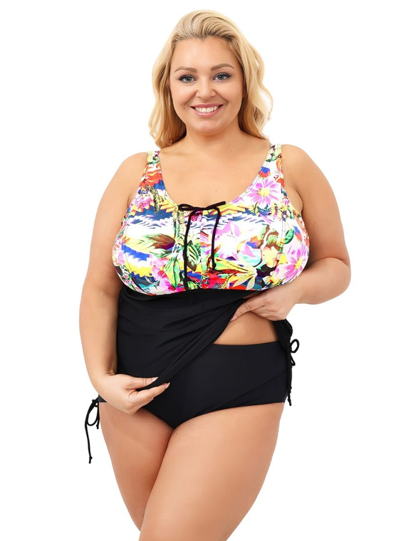 Tankini Greta D-2042 (Q) czarno-wielokolorowy (komplet)